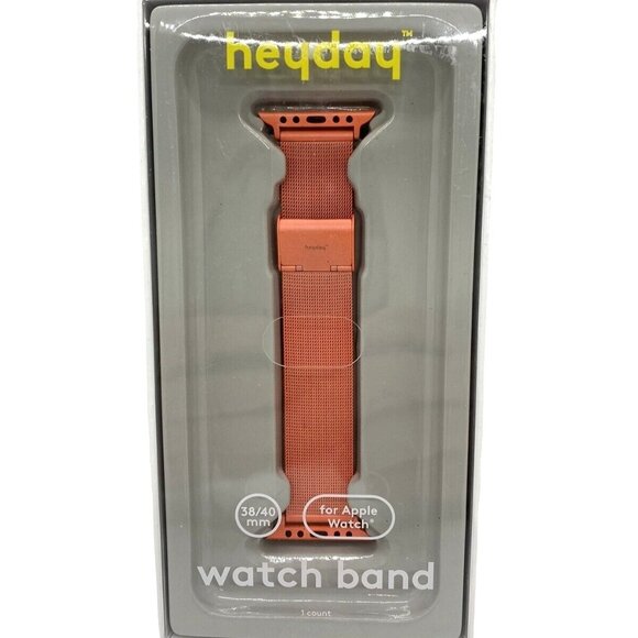 New Heyday Metal Mesh Band for Apple Watch 38mm / 40mm - Coral. - Picture 1 of 2